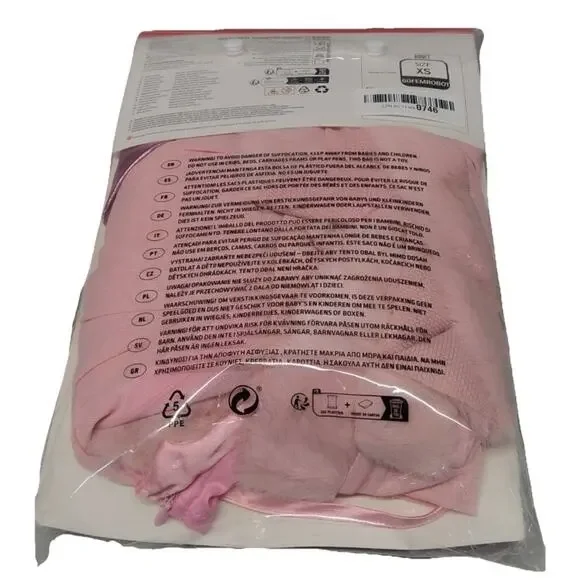 Morph 60s Pink Female Robot Costume Womens XS Babydoll Dress Gloves Pants - Picture 7 of 7